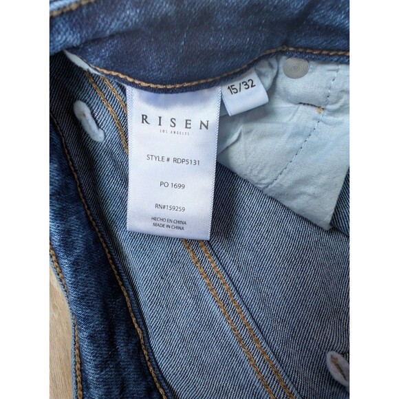 Risen Jeans - Raw Hem - Tapered Leg - High Rise - Crossover Zip - Size 15/32 - Picture 5 of 5